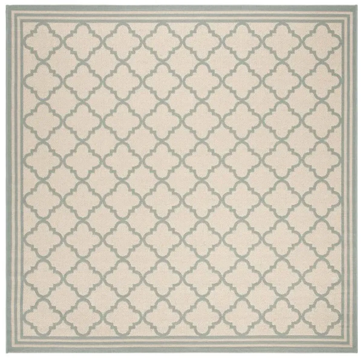 LINDEN 121 Collection LND121L-6SQ Cream / Aqua 6'-7" X 6'-7" Square