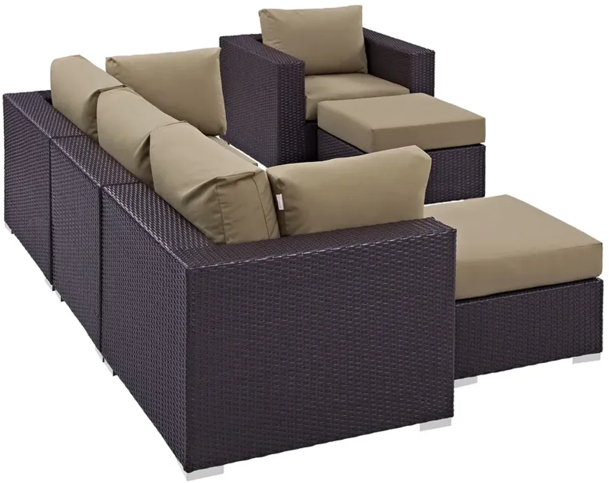 Convene 6 Piece Outdoor Patio Sectional Set