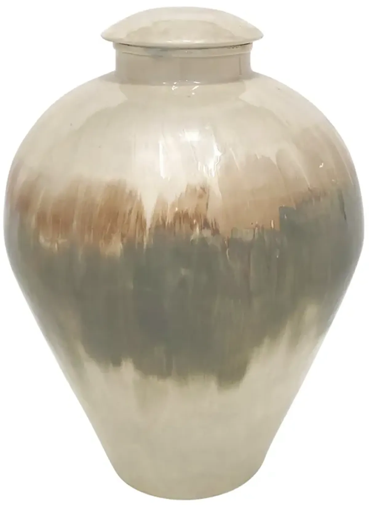 Metal, 12" Temple Vase, Pearl