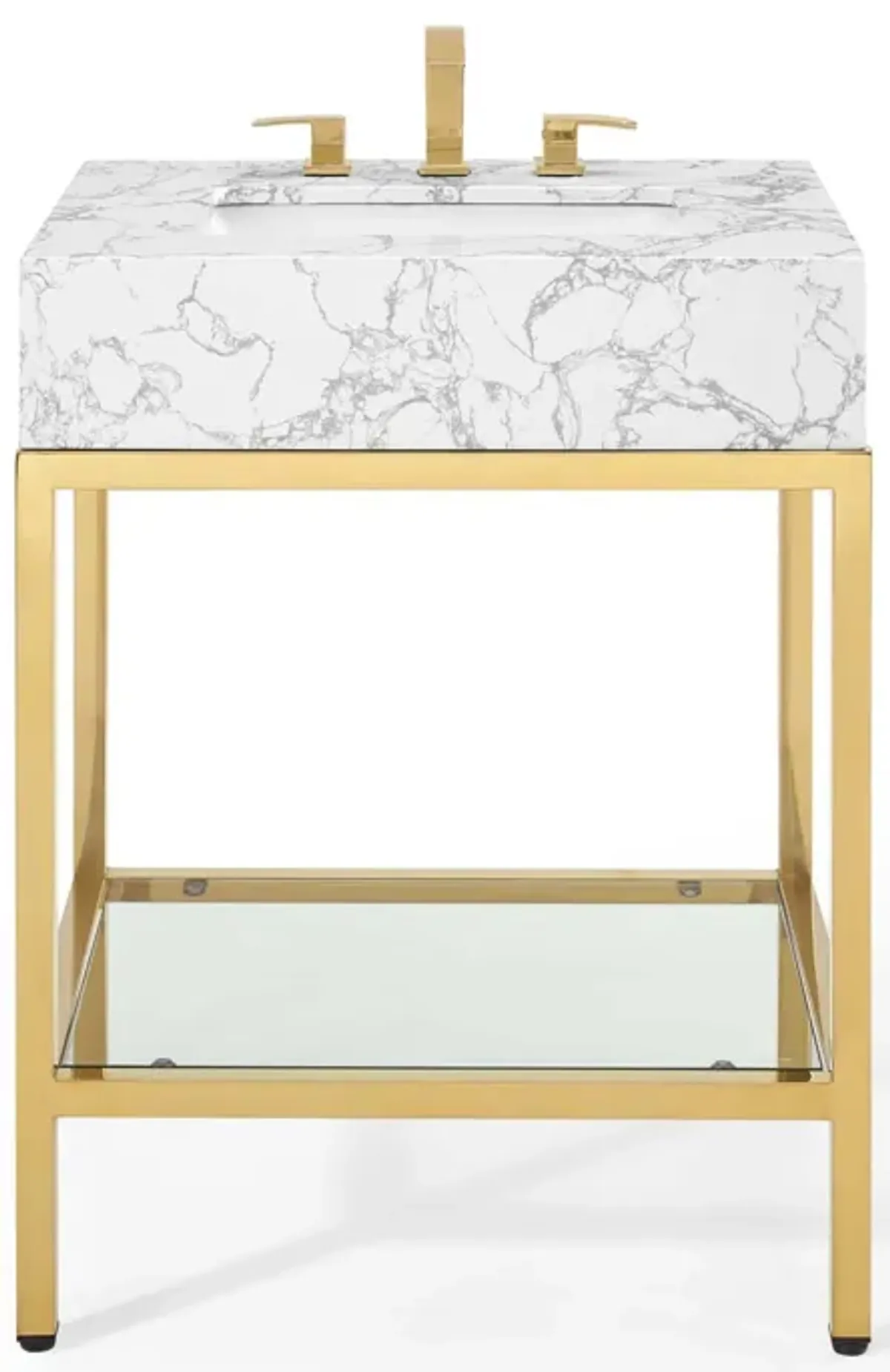 Kingsley 26" Gold Stainless Steel Bathroom Vanity