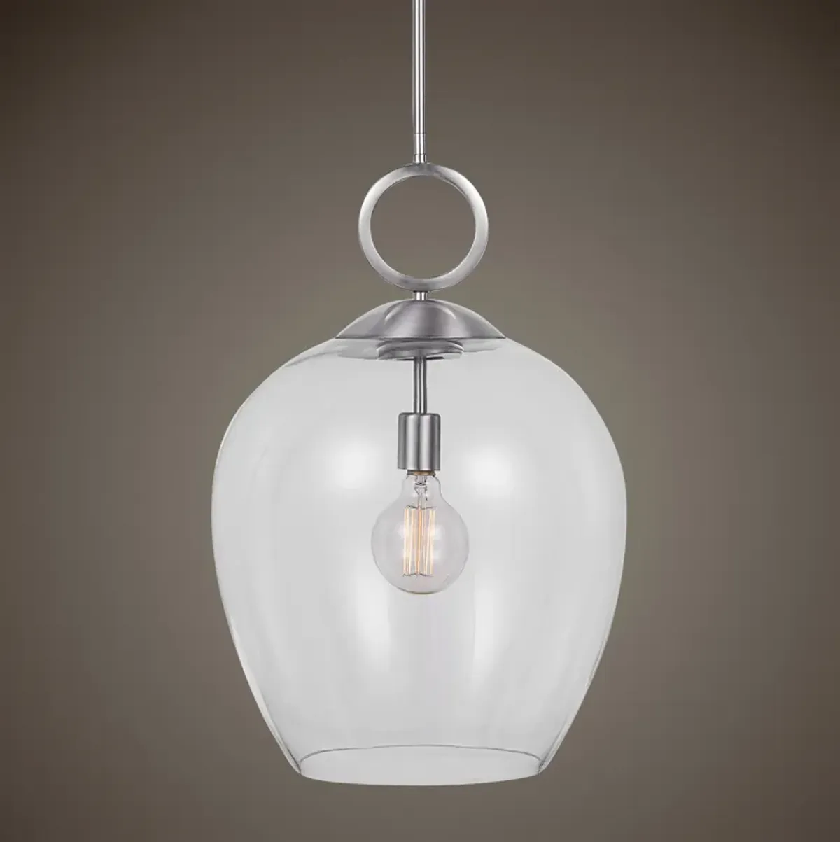 Calix Nickel 1 Light Glass Pendant