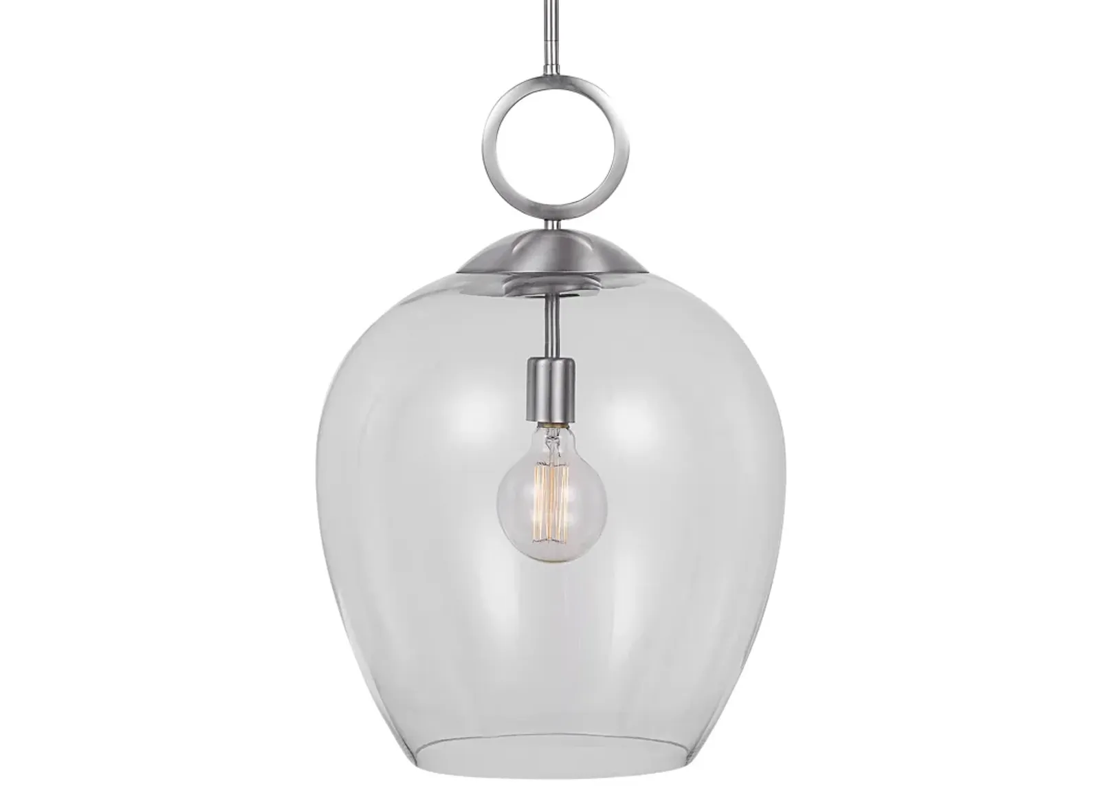 Calix Nickel 1 Light Glass Pendant