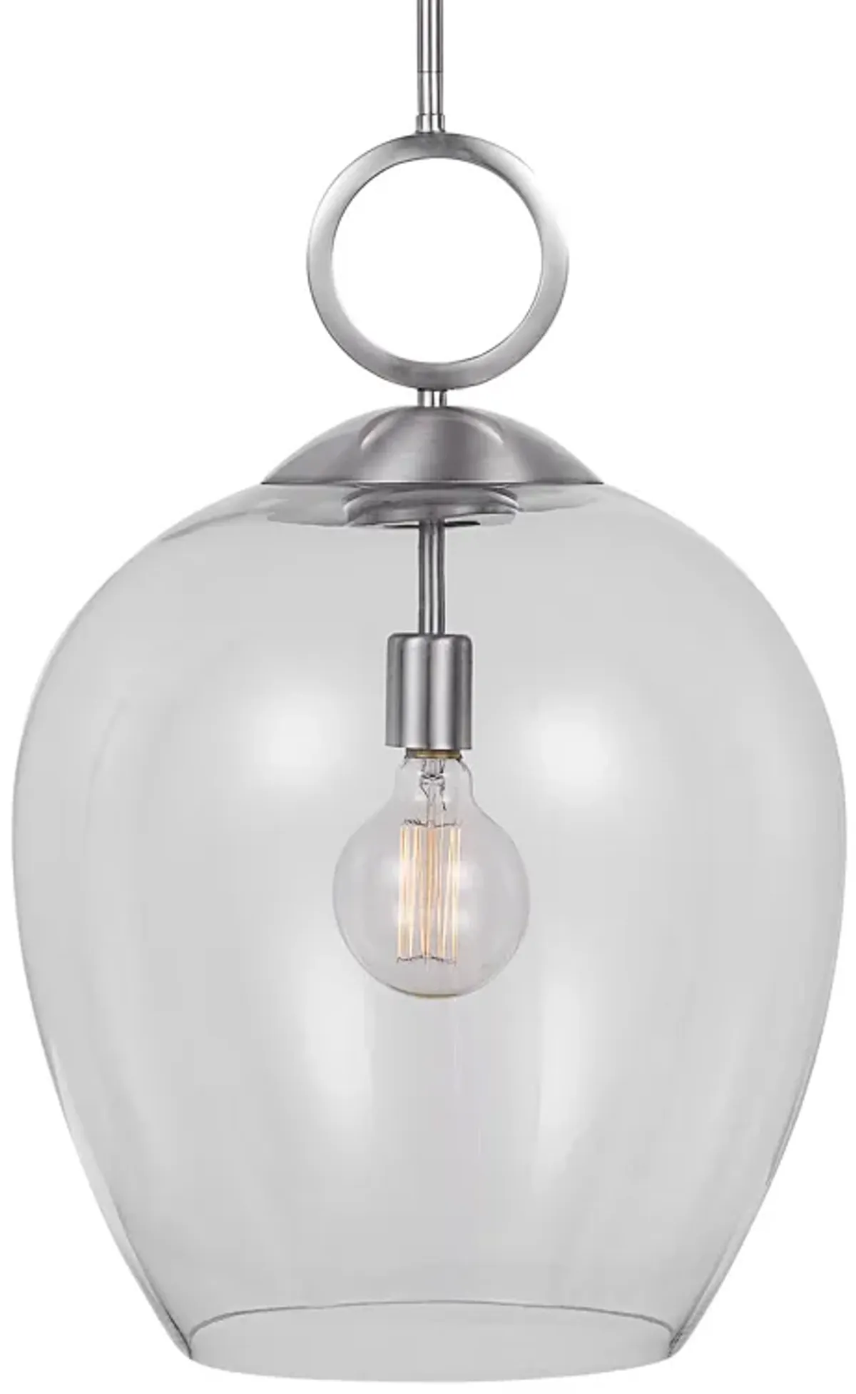 Calix Nickel 1 Light Glass Pendant