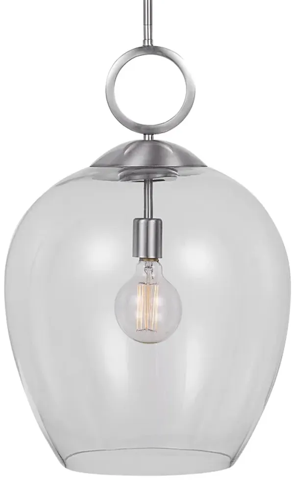 Calix Nickel 1 Light Glass Pendant