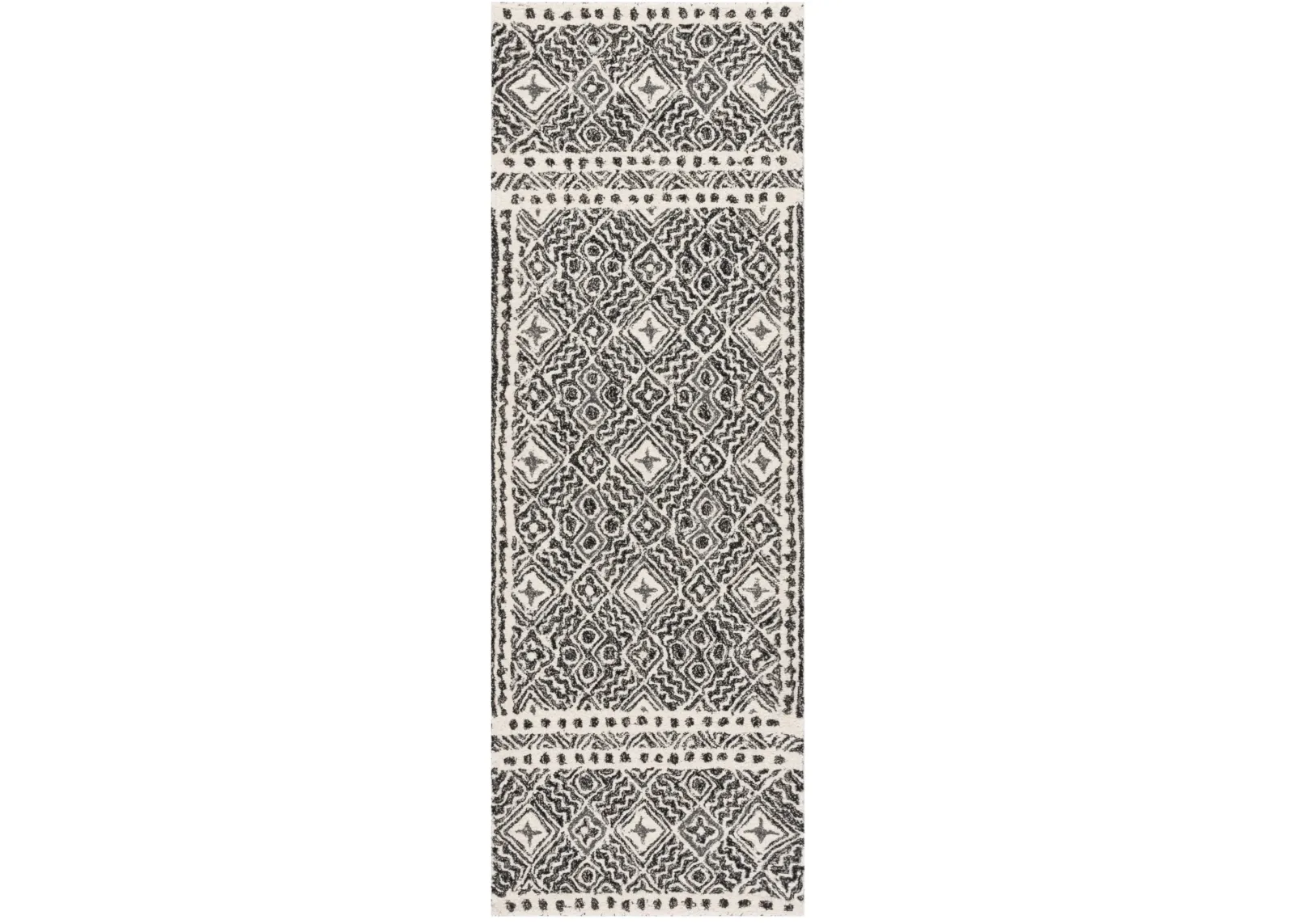 MICRO-LOOP 803 BLACK  2'-3' x 7' Runner Rug