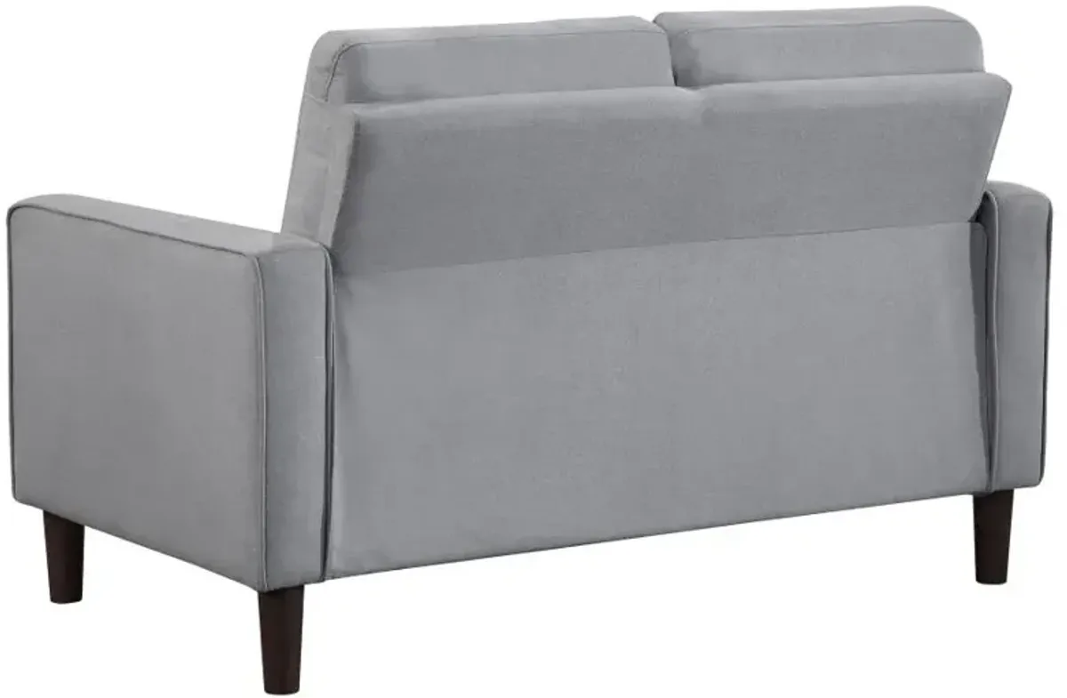 Bowen 2-piece Upholstered Track Arms Tufted Sofa Set Grey