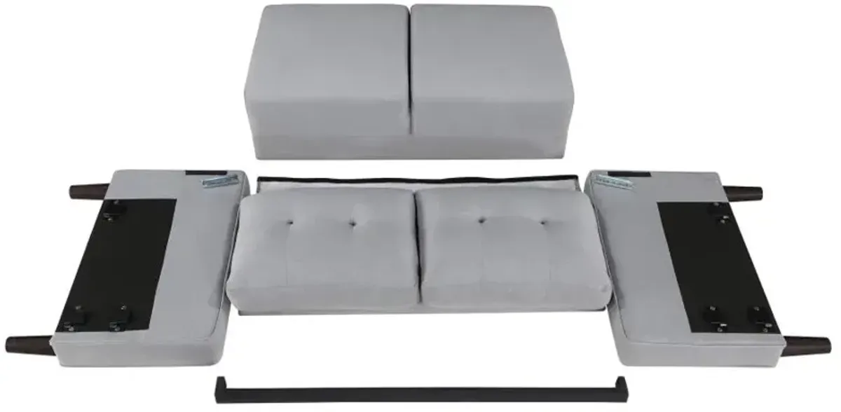 Bowen 2-piece Upholstered Track Arms Tufted Sofa Set Grey