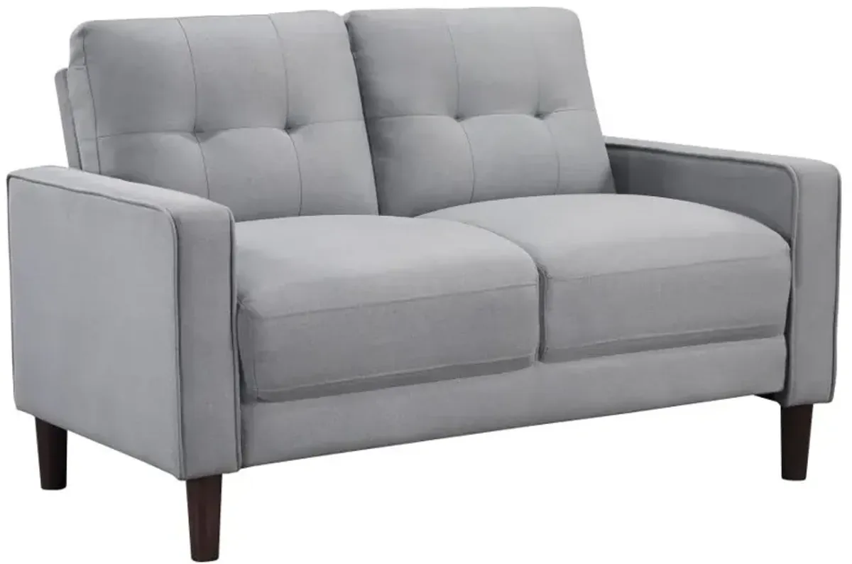 Bowen 2-piece Upholstered Track Arms Tufted Sofa Set Grey