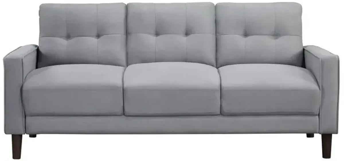 Bowen 2-piece Upholstered Track Arms Tufted Sofa Set Grey