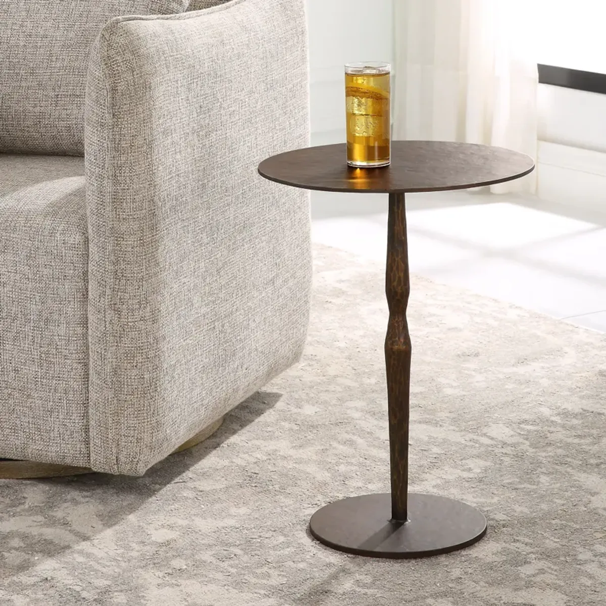 Industria Copper Bronze Accent Table