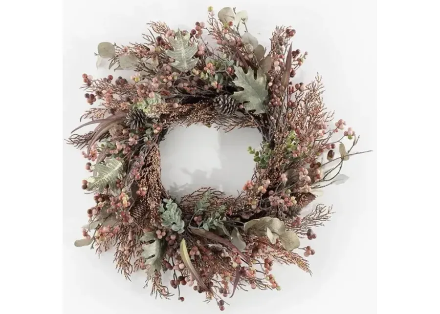 FAUX 26" BERRY & ACORN WREATH