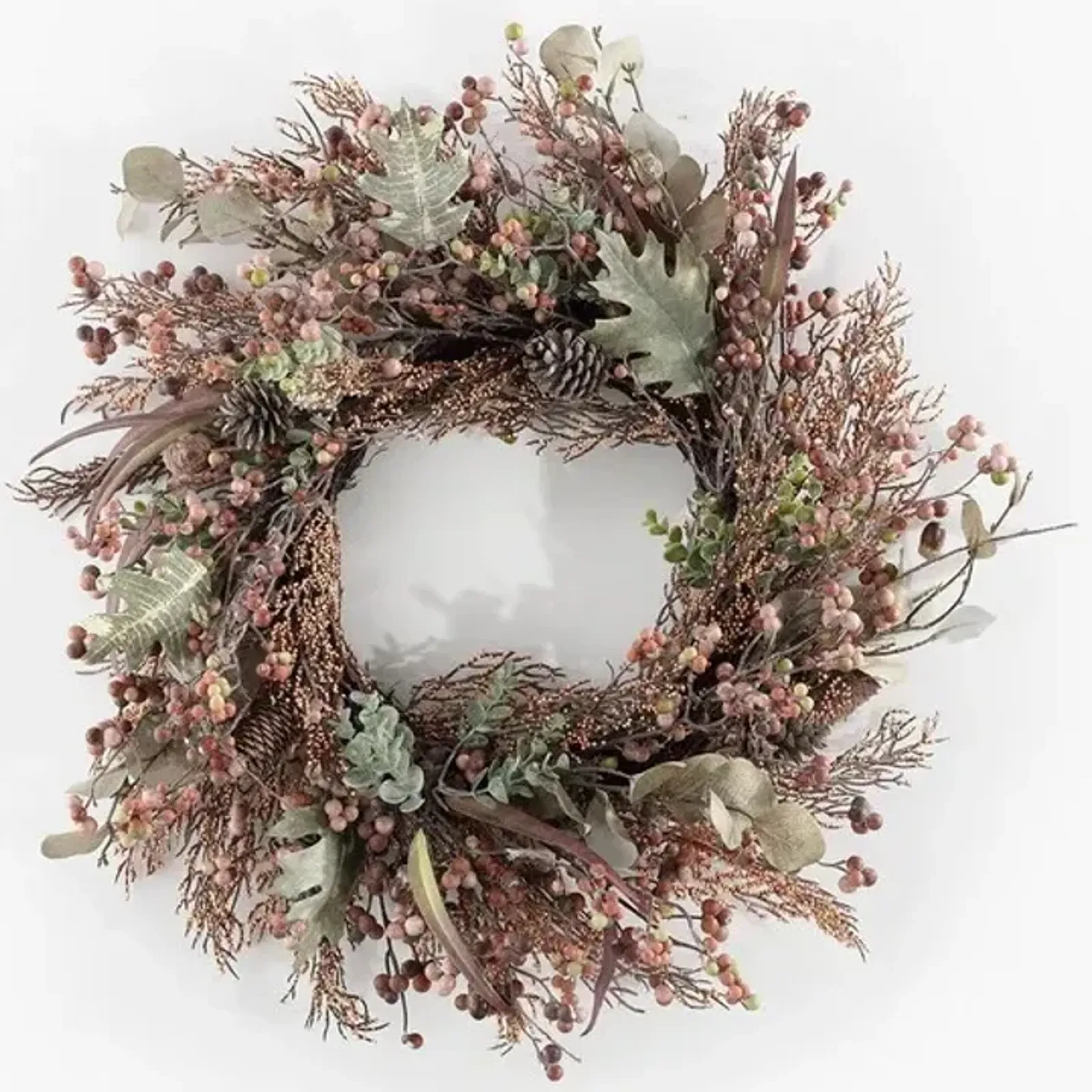 FAUX 26" BERRY & ACORN WREATH