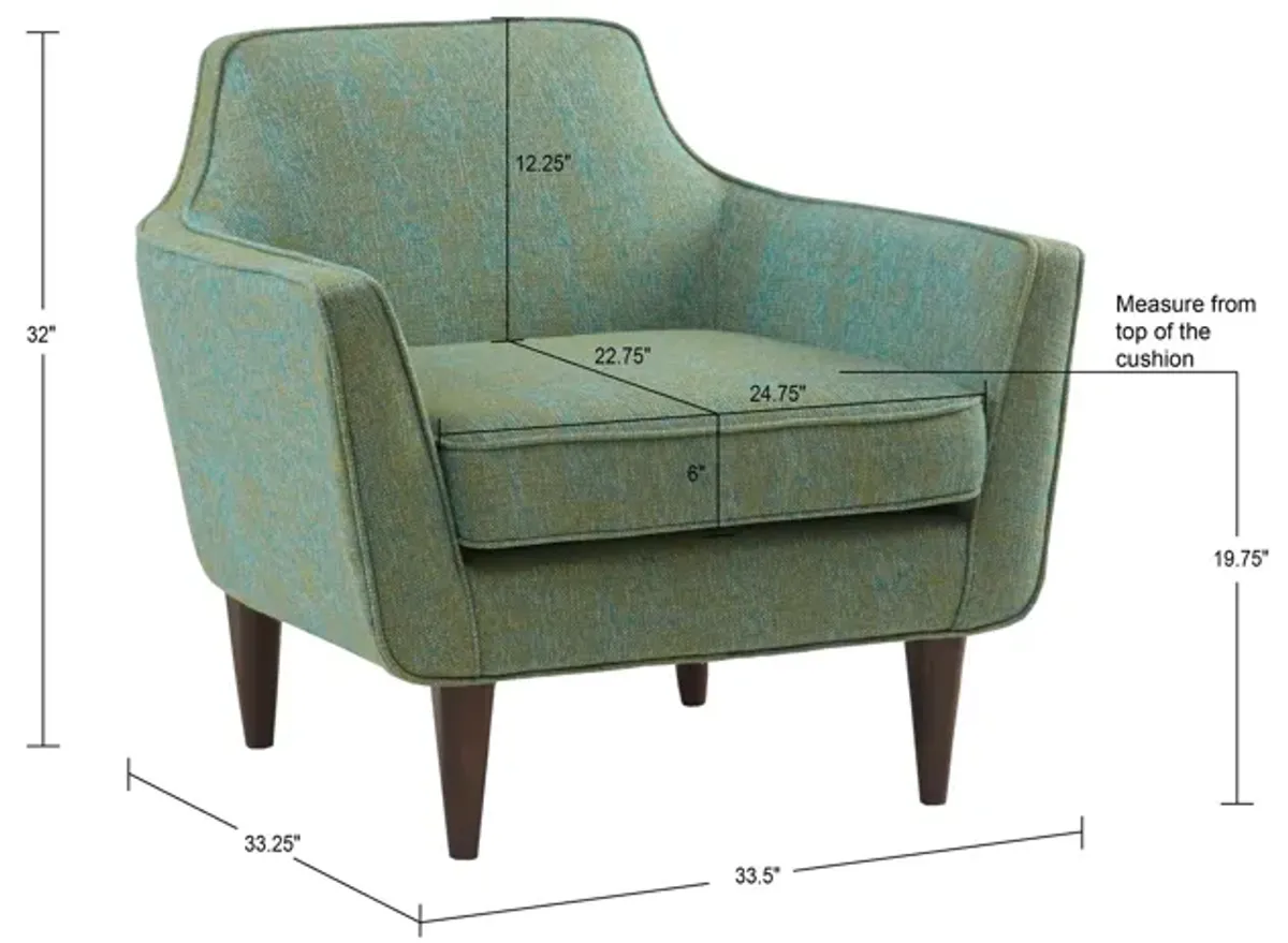 Madison Park Cruz Blue-Green Mid Century Accent Chair