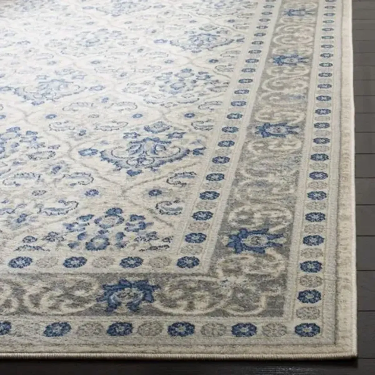 Brentwood 870 Light Grey / Blue 5'-3" X 7'-6" Medium Rectangle Powerloomed Rug