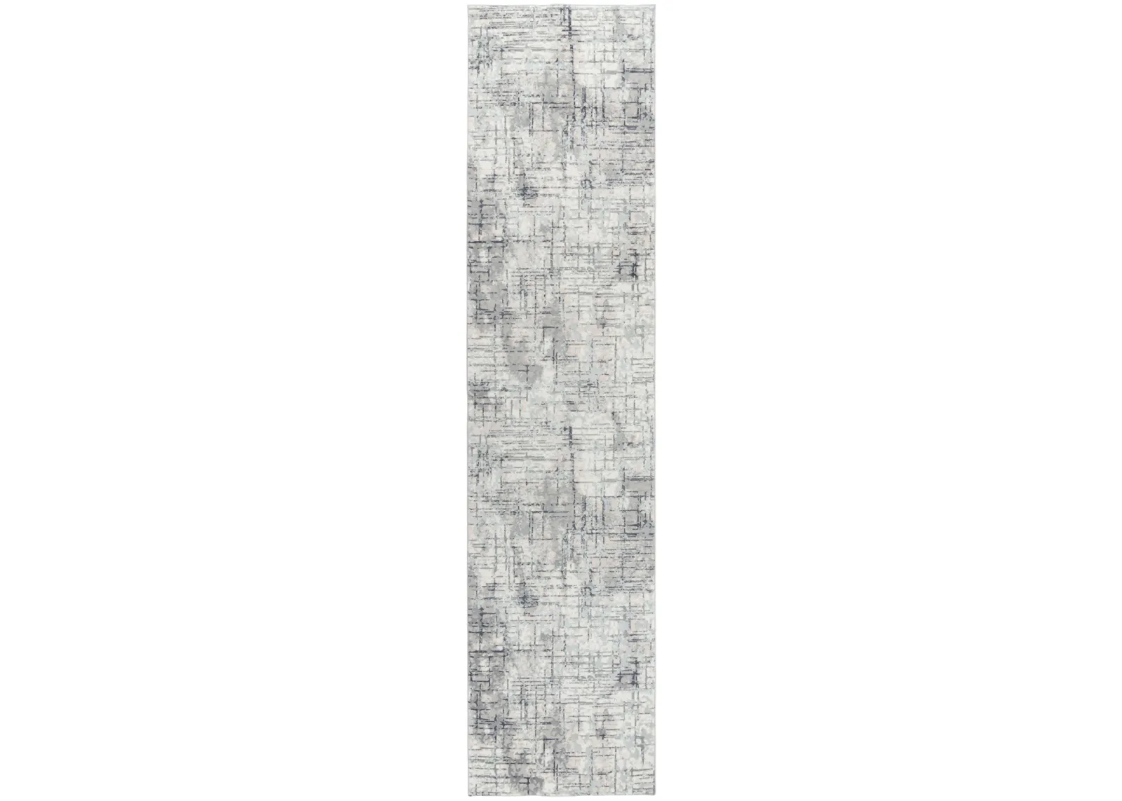 Chelsea Cream/Gray Abstract Polyester 2'7" x 9'6" Runner Rug