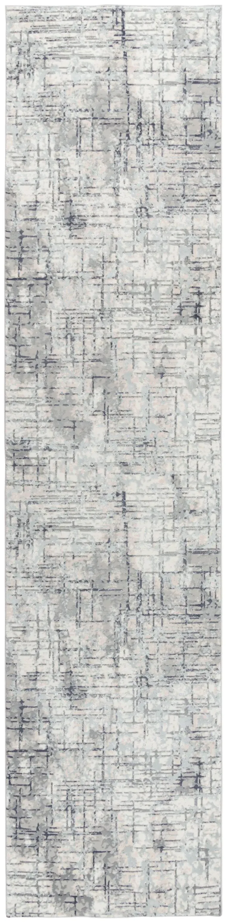 Chelsea Cream/Gray Abstract Polyester 2'7" x 9'6" Runner Rug