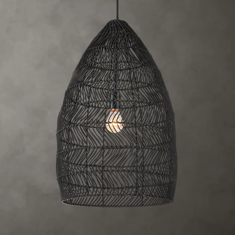 Nandi 1 Light Woven Black Pendant