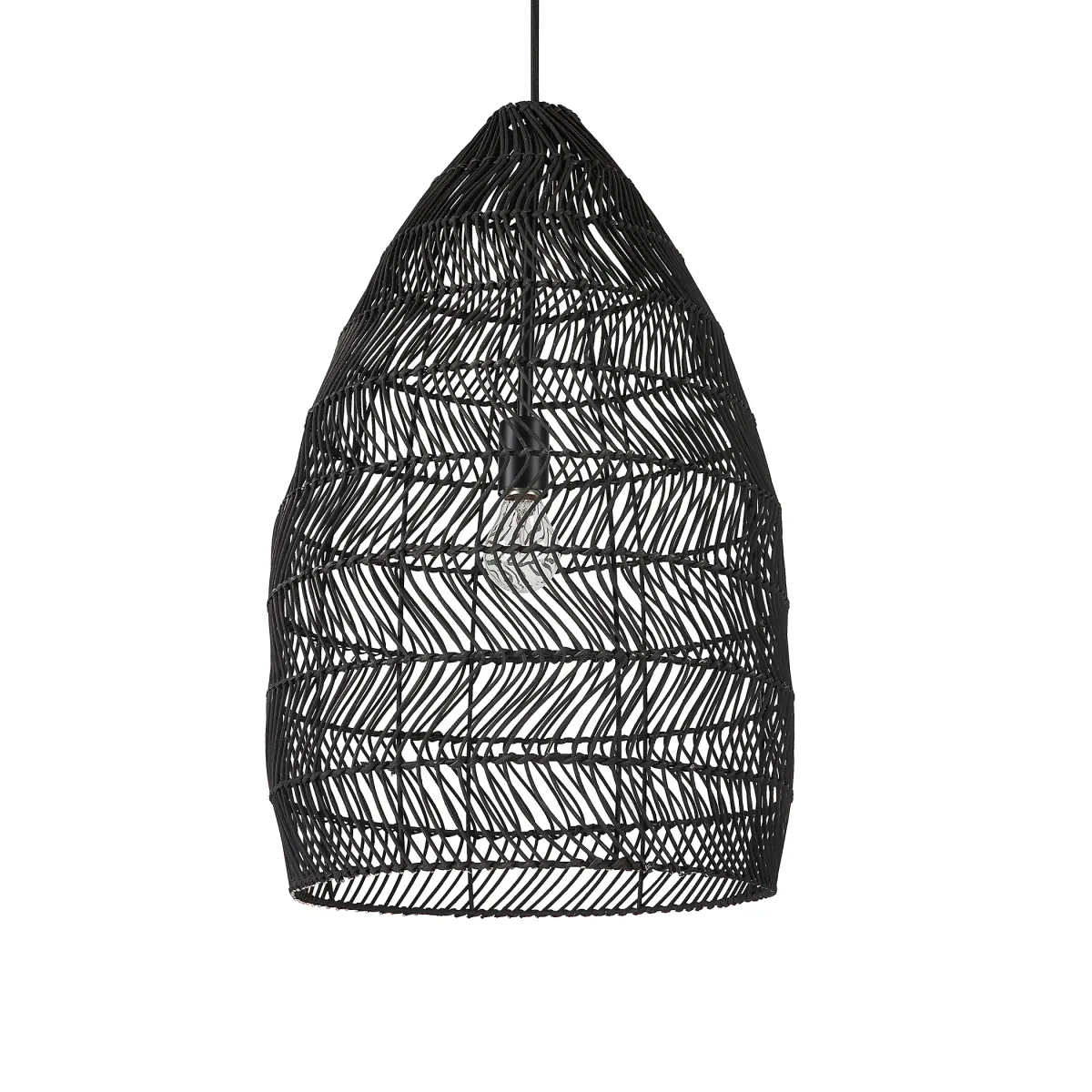 Nandi 1 Light Woven Black Pendant