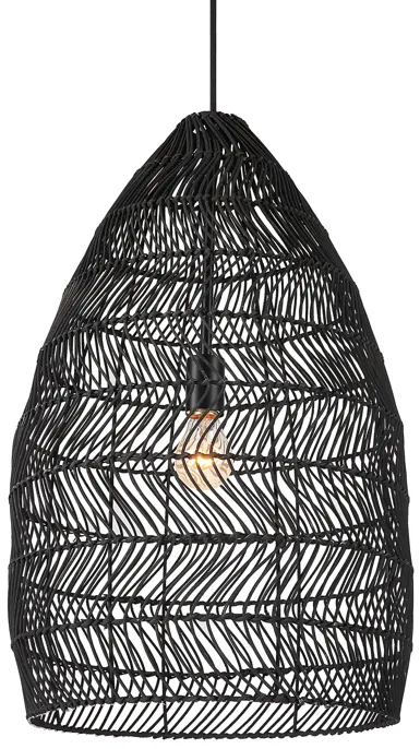 Nandi 1 Light Woven Black Pendant