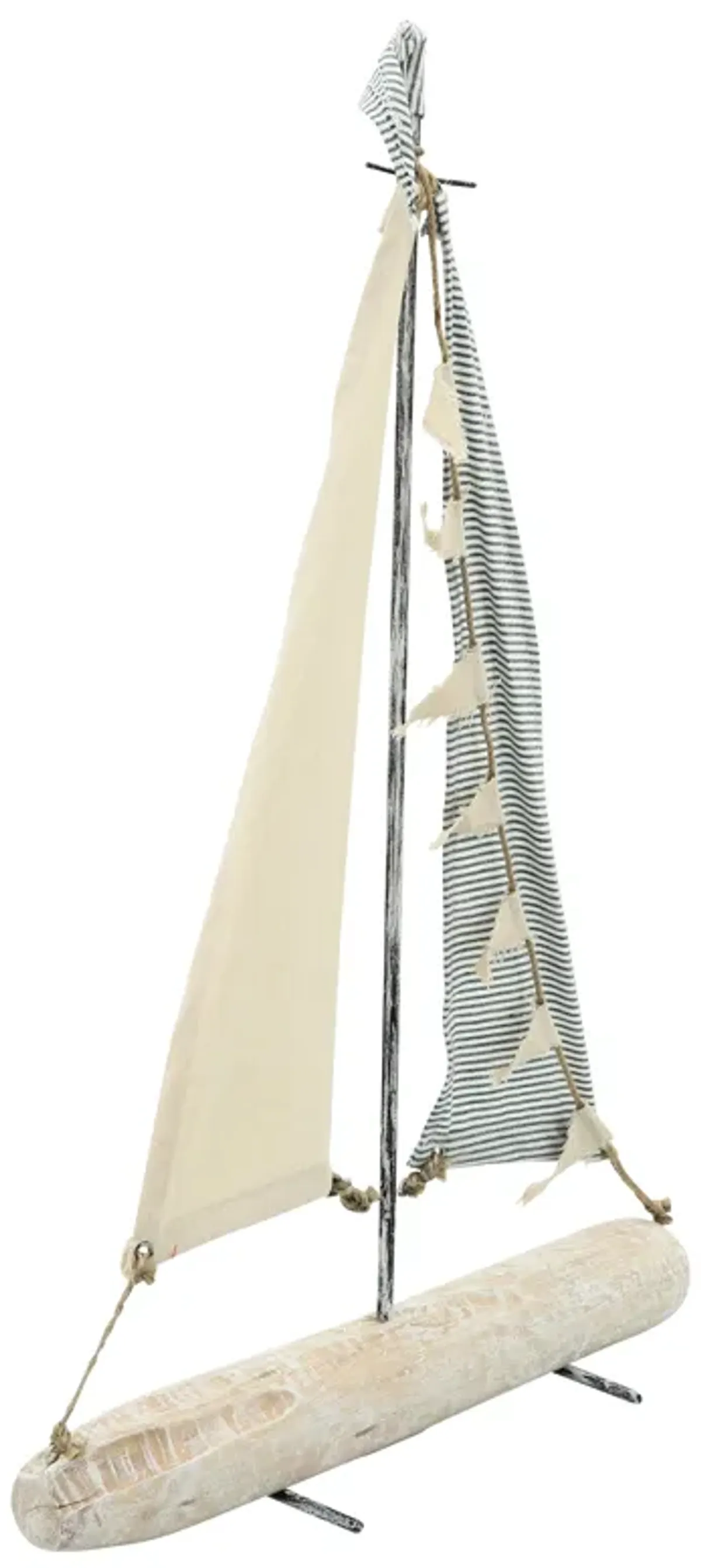 Iron 25" Sailboat W/ Cloth Sails, Multi