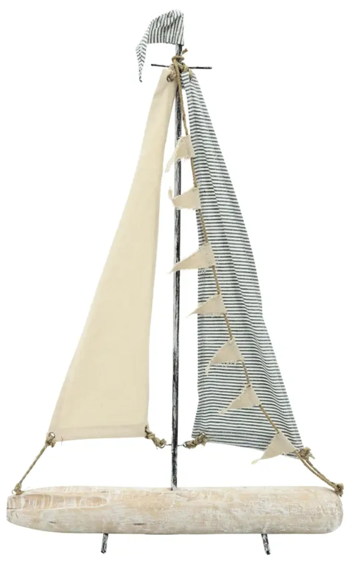 Iron 25" Sailboat W/ Cloth Sails, Multi