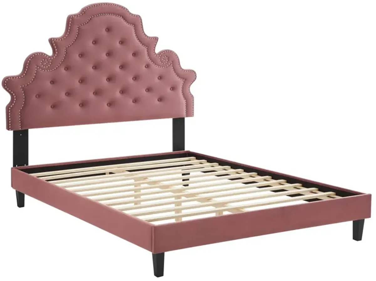 Gwyneth Tufted Performance Velvet King Platform Bed