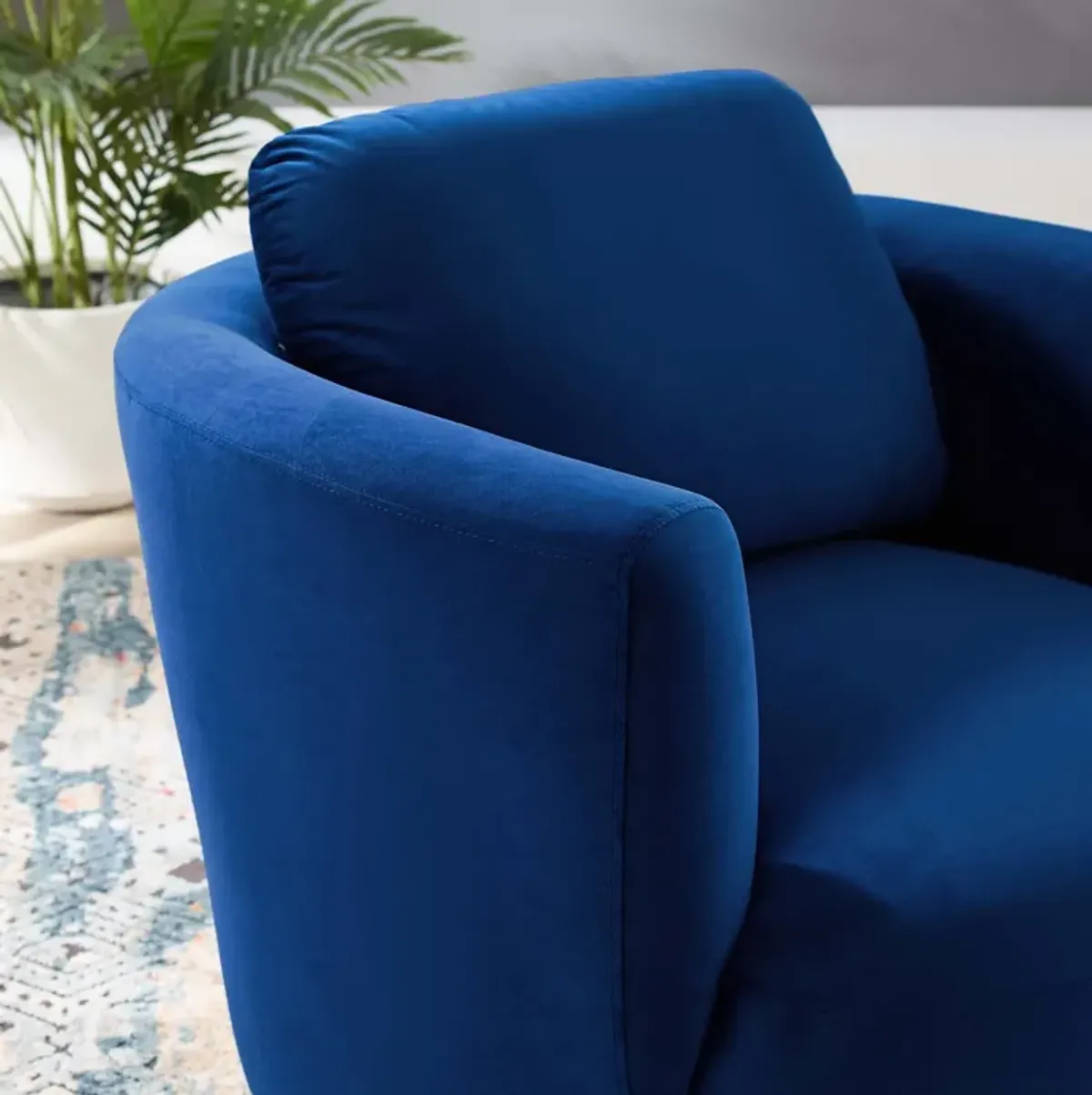 Pirouette Performance Velvet Swivel Armchair