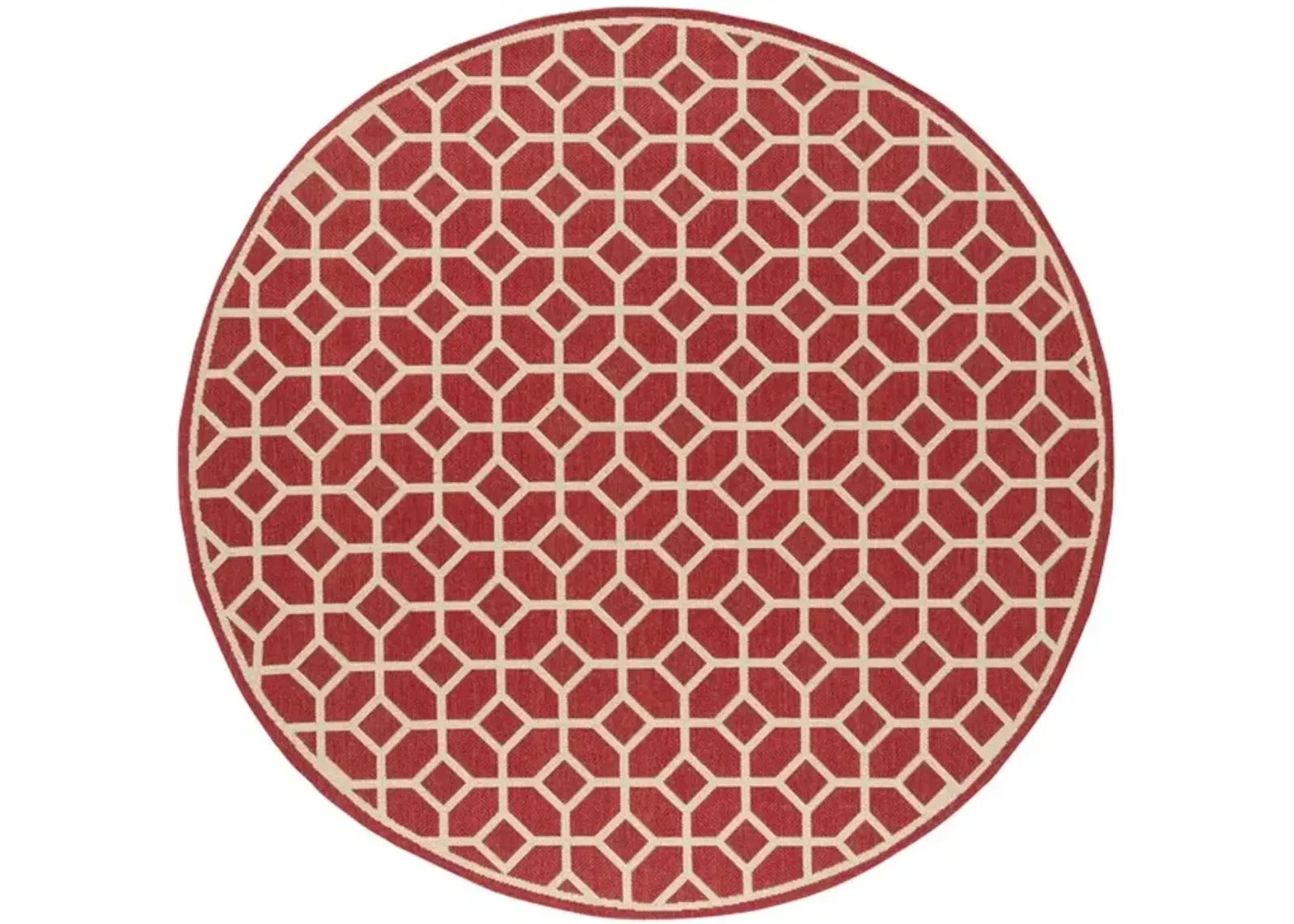 LINDEN 127 Collection LND127Q-6R Red / Creme 6'-7" X 6'-7" Round