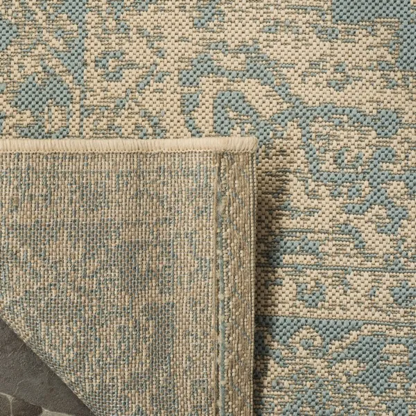 LINDEN 137 Collection LND137K-5 Aqua / Cream 5'-3" X 7'-6"