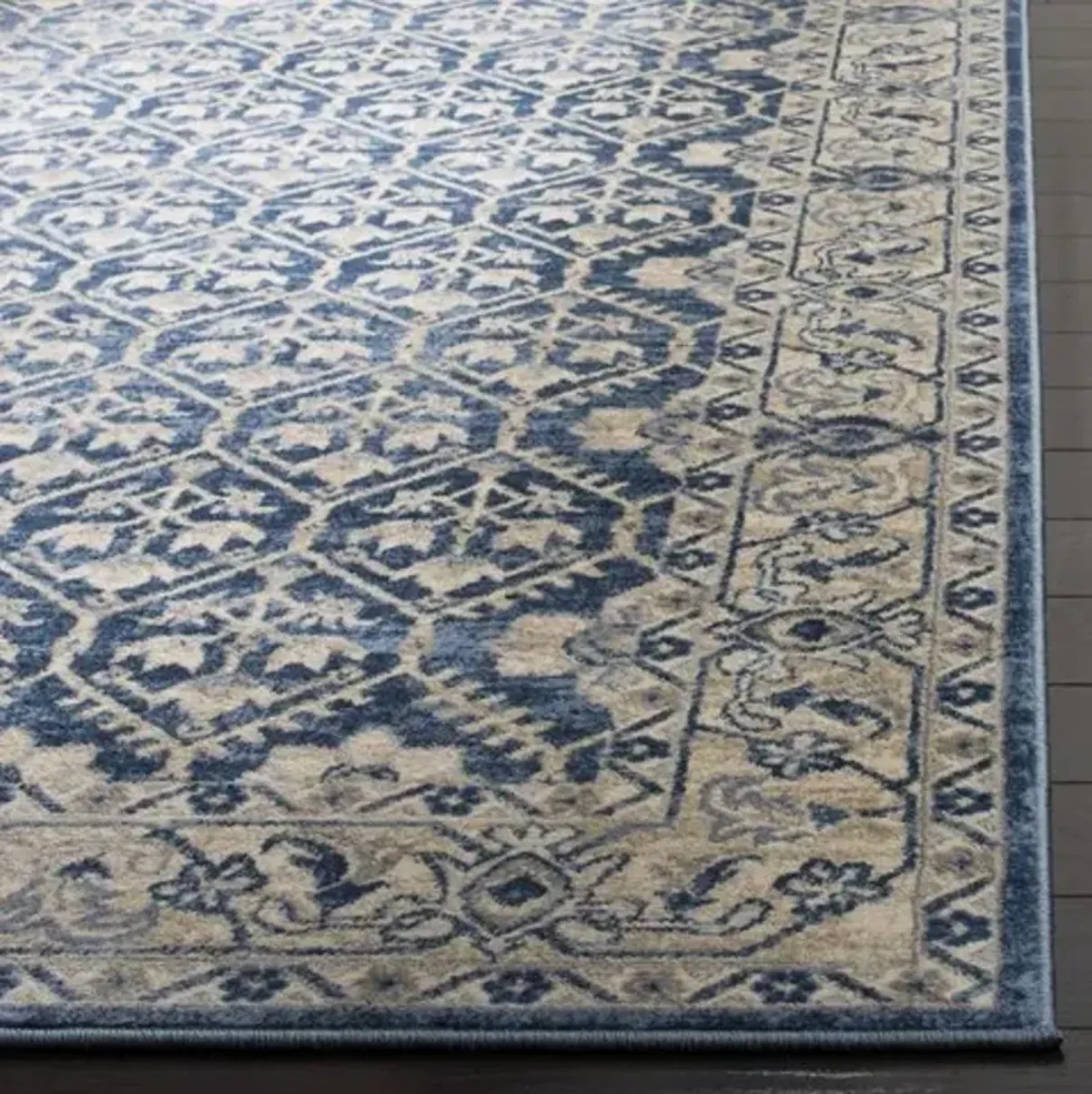 Brentwood 869 Navy / Light Grey 5' X 5' Square Square Powerloomed Rug