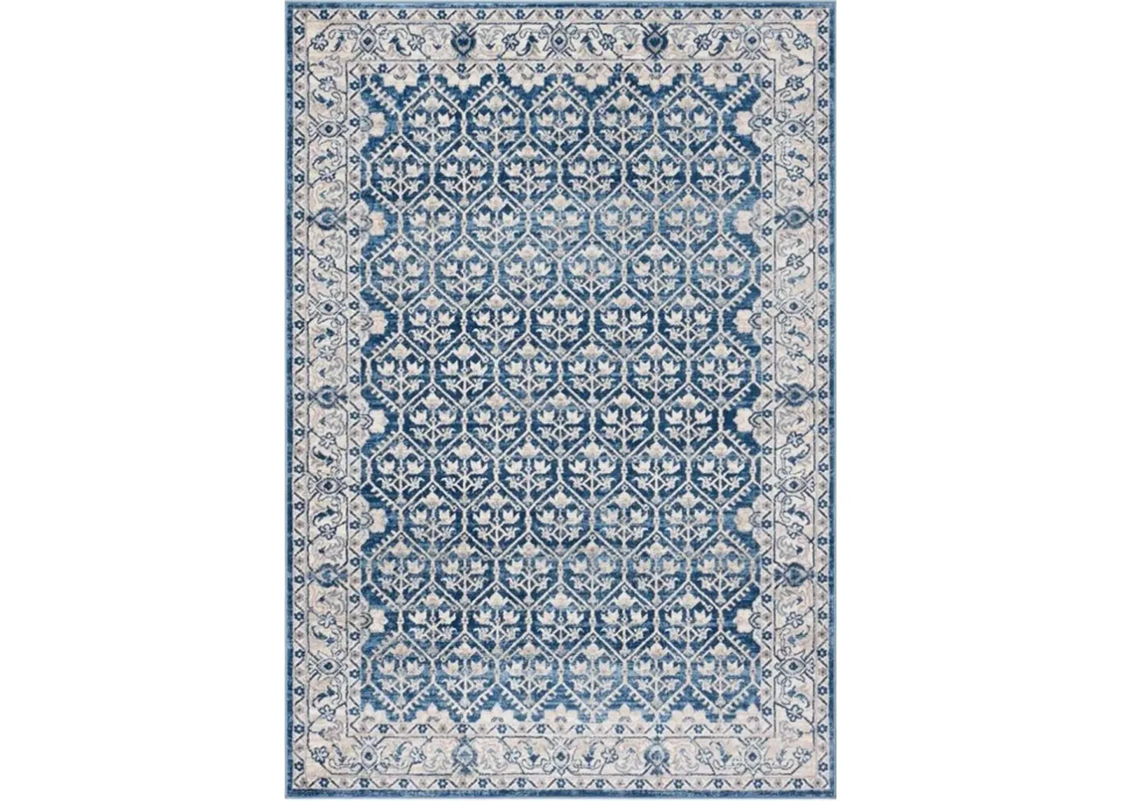 Brentwood 869 Navy / Light Grey 5' X 5' Square Square Powerloomed Rug