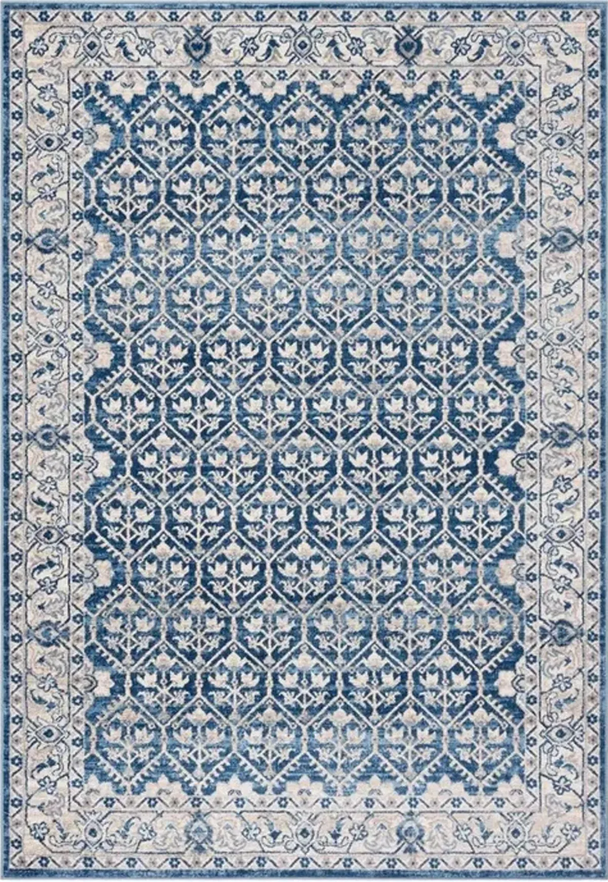 Brentwood 869 Navy / Light Grey 5' X 5' Square Square Powerloomed Rug