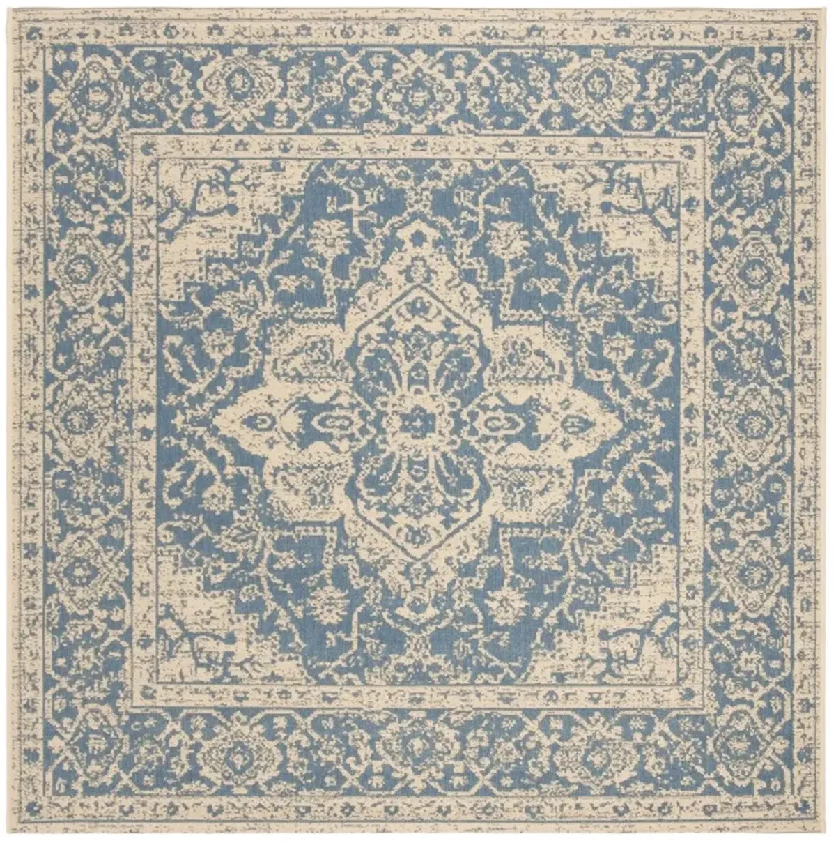 BEACH HOUSE 137 Blue 4' X 4' Square Square Rug