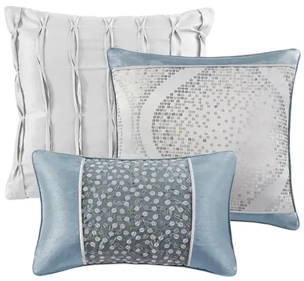 6 Piece Jacquard Comforter Set with Throw Pillows