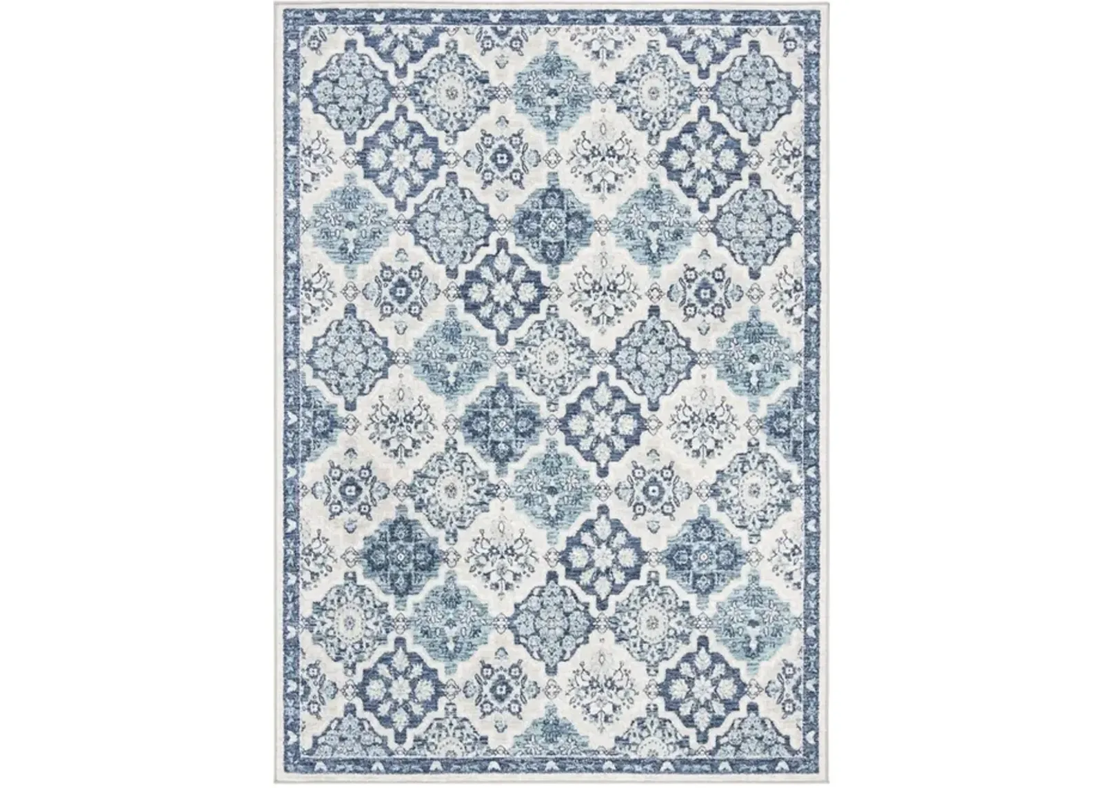 Brentwood 815 Navy / Grey 4' X 6' Small Rectangle Powerloomed Rug