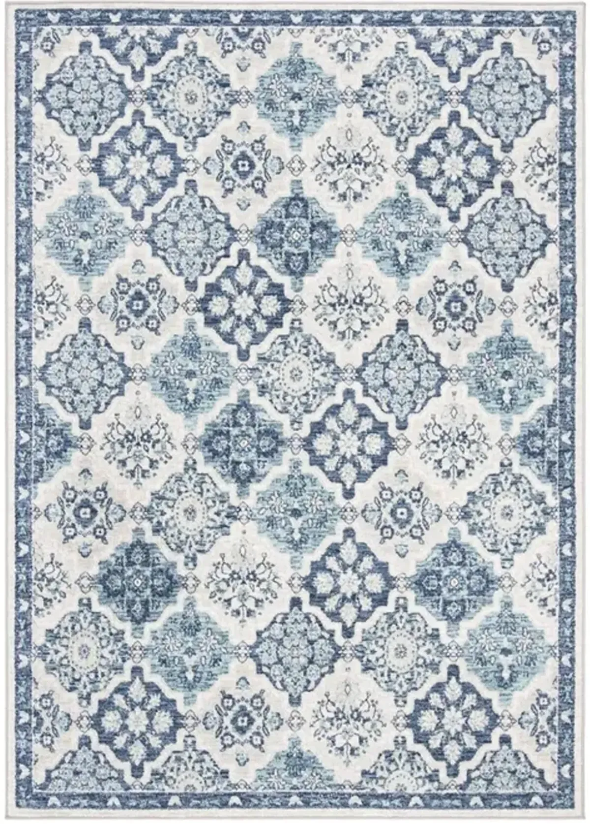 Brentwood 815 Navy / Grey 4' X 6' Small Rectangle Powerloomed Rug