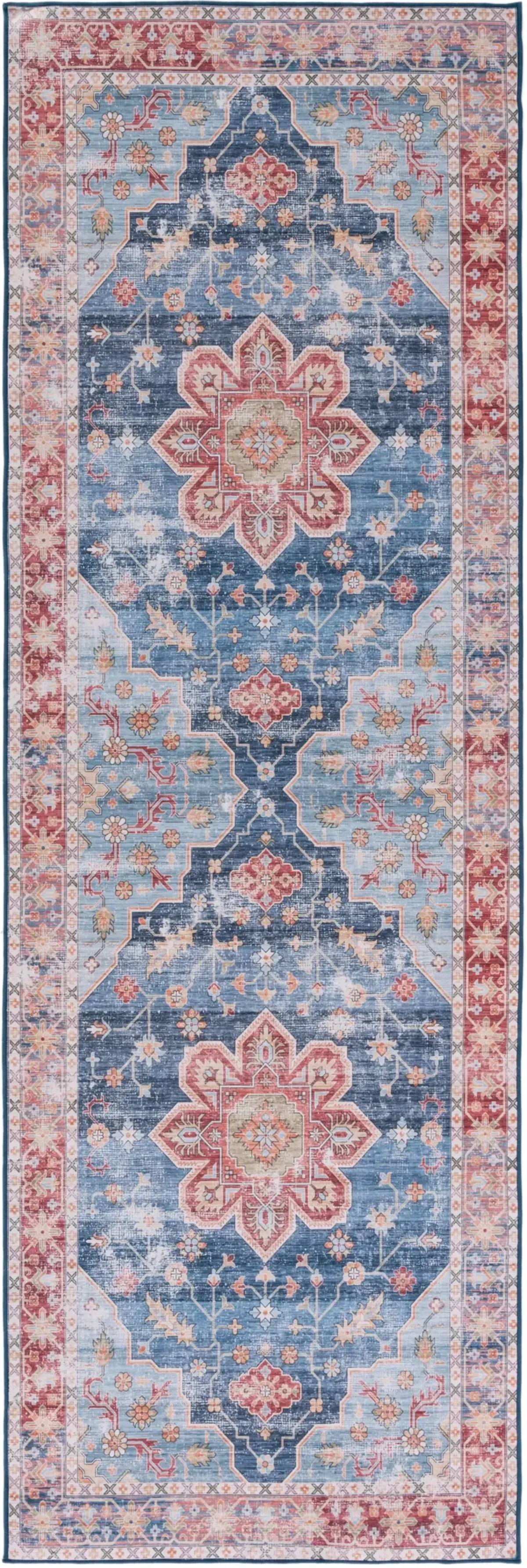 TUCSON 110 M/W S/R BLUE  2'-6' x 18' Runner Rug