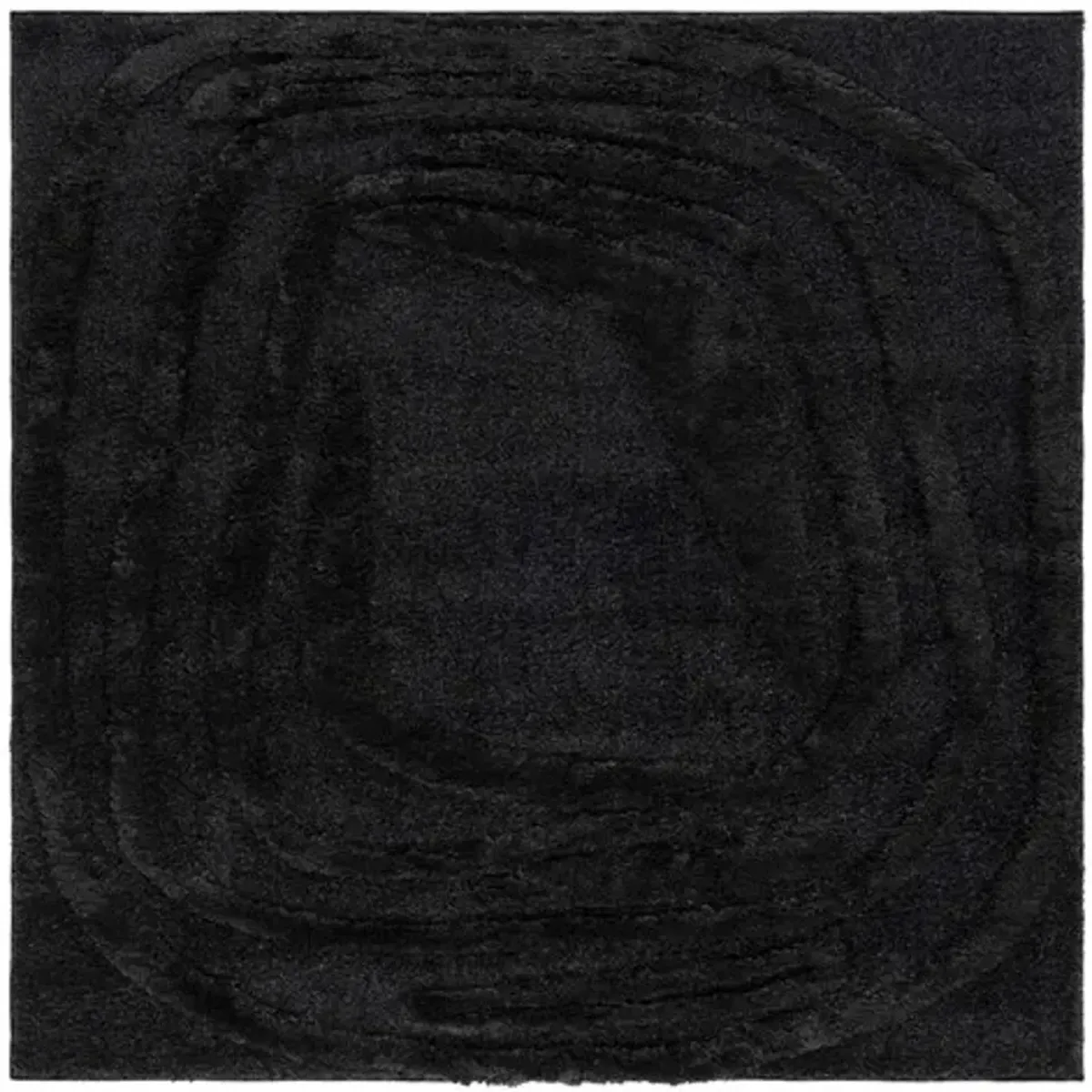 HI-LO SHAG 214 Black 6'-7' X 6'-7' Square Square Rug