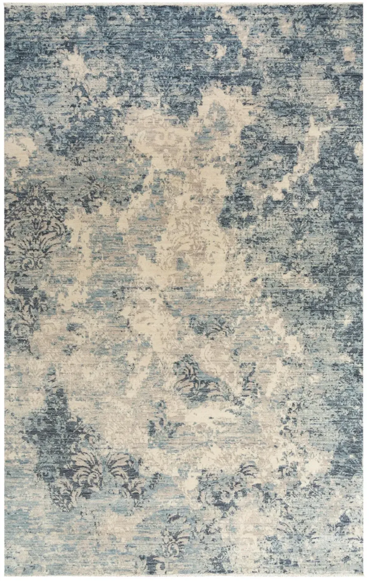 Platinum Blue Abstract Proprietary Wool 8' x 10' Rectangle Rug