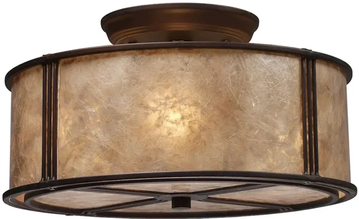 Barringer 13" Wide 3-Light Semi Flush Mount - Aged Bronze