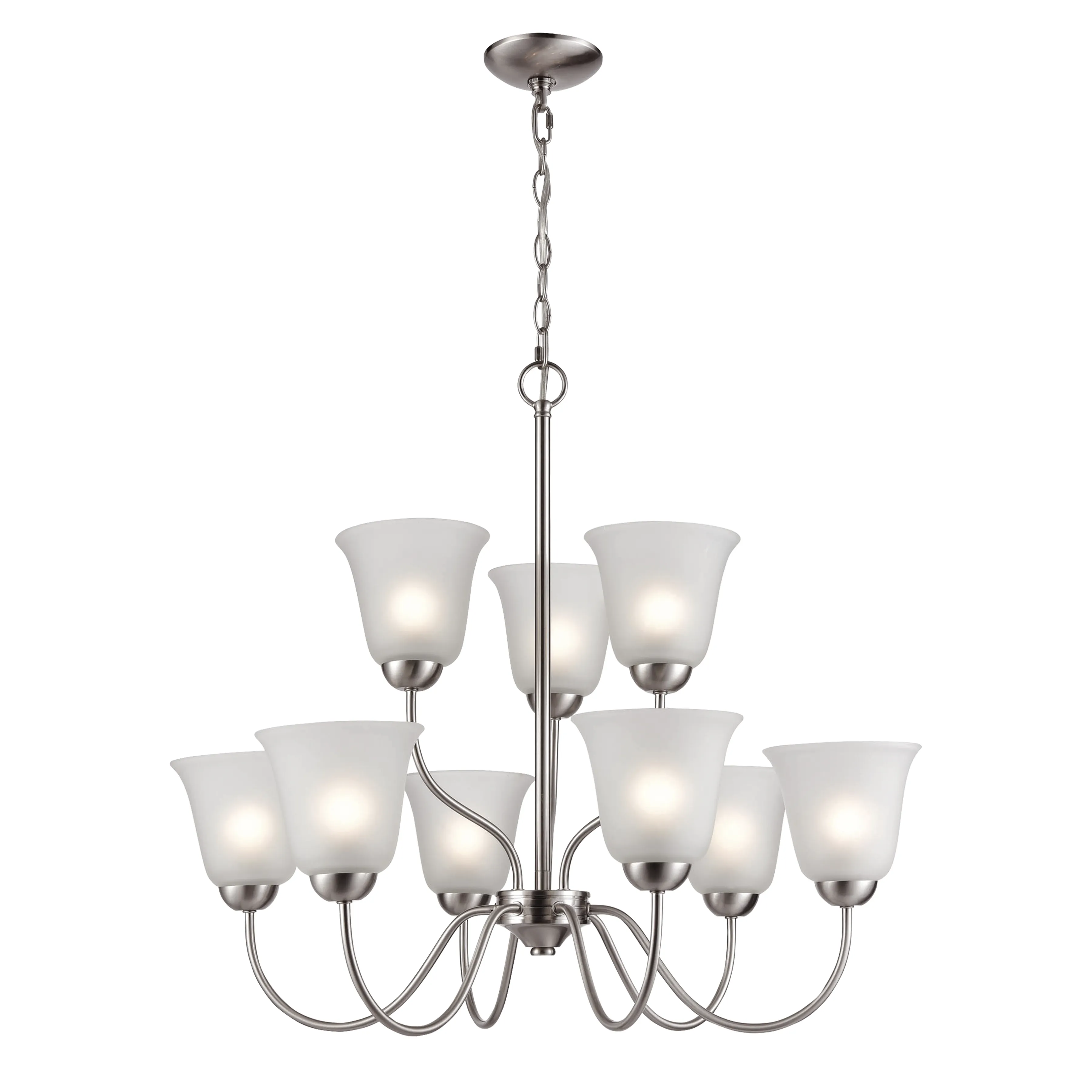 Conway 26" Wide 9-Light Chandelier - Brushed Nickel