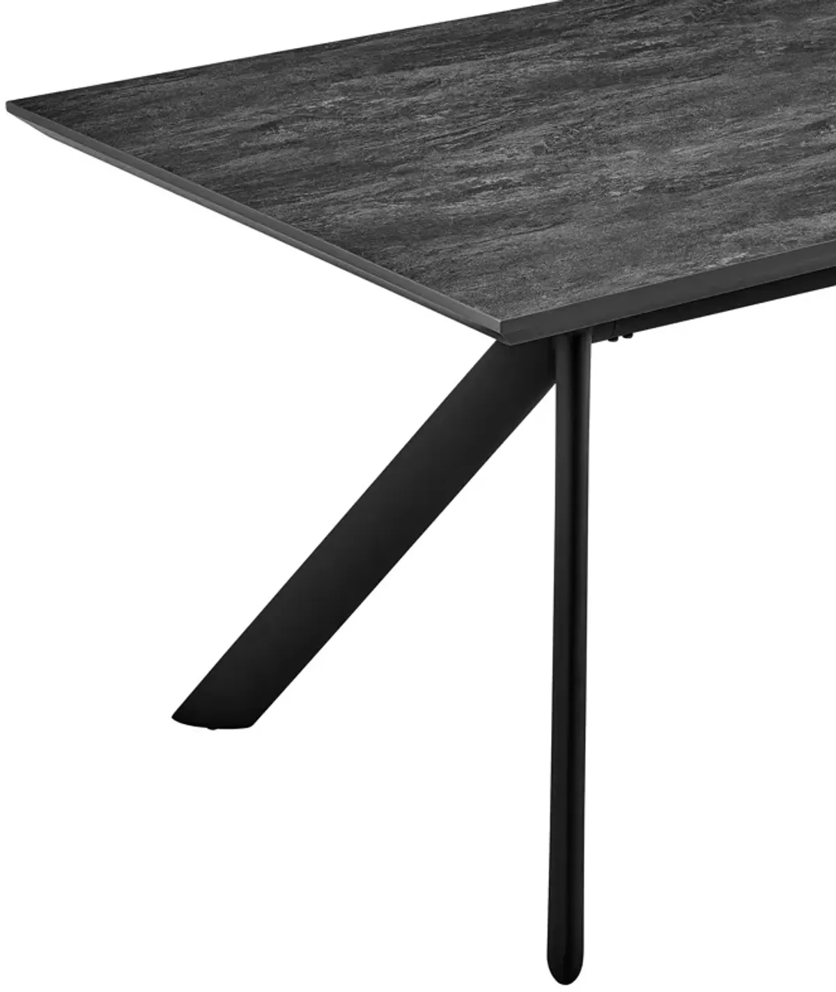 Margot Dark Gray Rectangular Dining Table with Black Finish