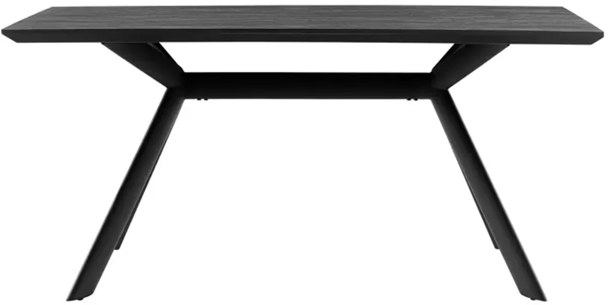 Margot Dark Gray Rectangular Dining Table with Black Finish