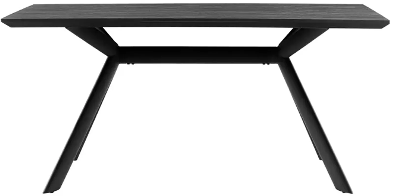 Margot Dark Gray Rectangular Dining Table with Black Finish