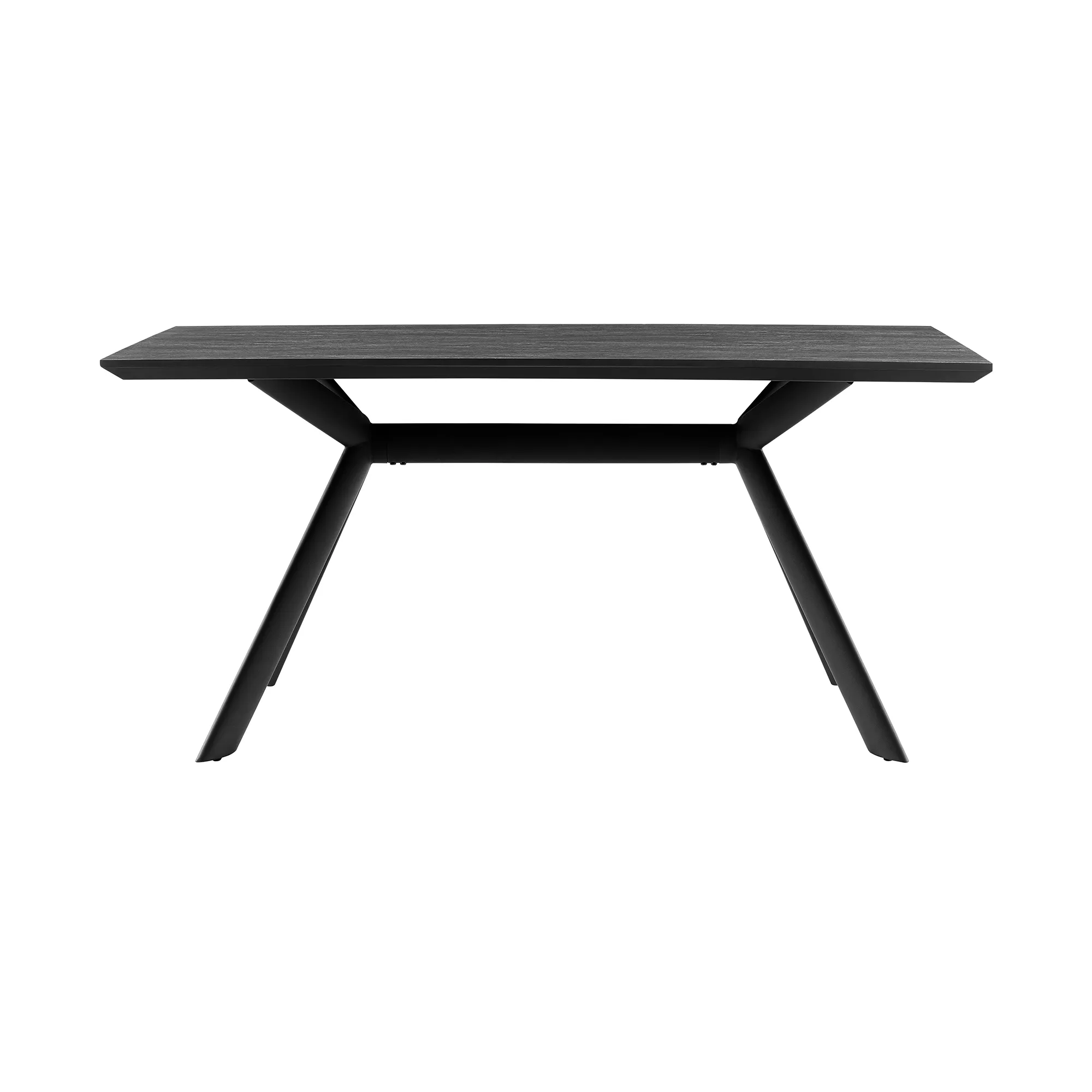 Margot Dark Gray Rectangular Dining Table with Black Finish