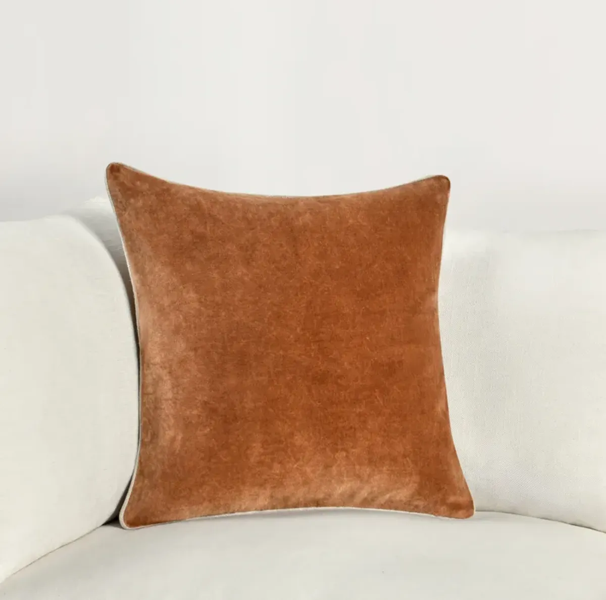 Harriet 18" Velvet Throw Pillow, Hazel Brown