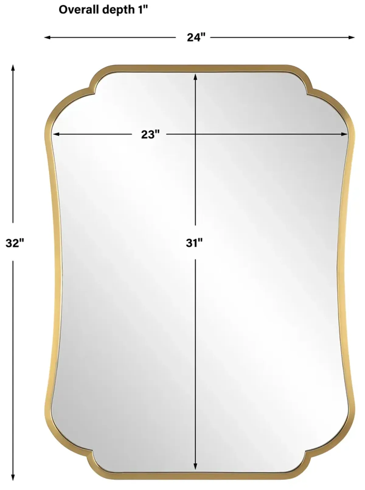 Athena Brushed Brass Mirror