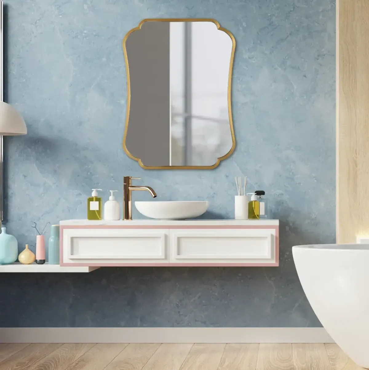 Athena Brushed Brass Mirror