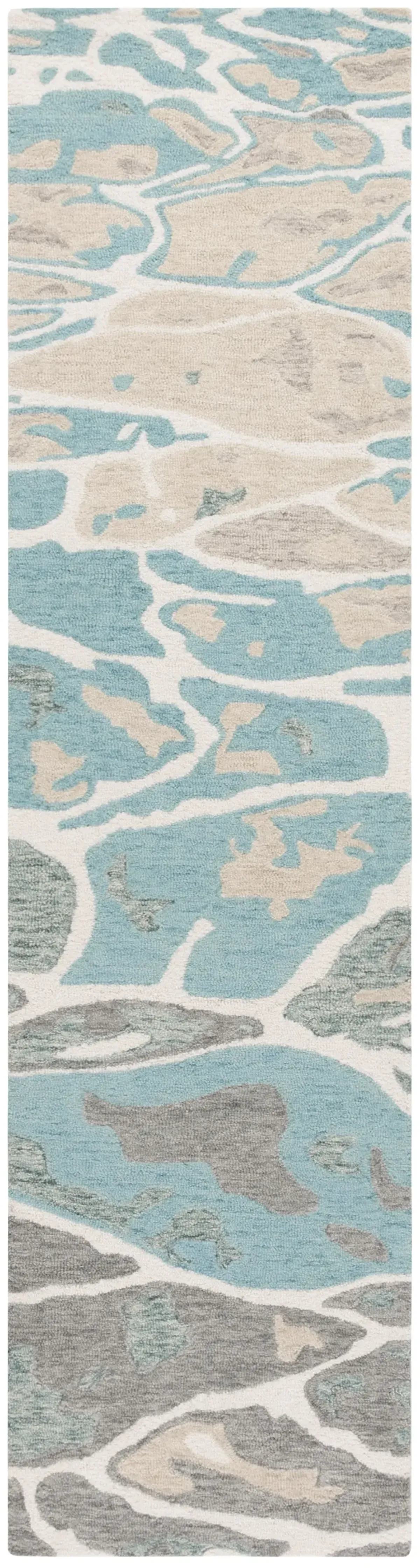 ABSTRACT 975 BLUE  2'-3' x 9' Runner Rug