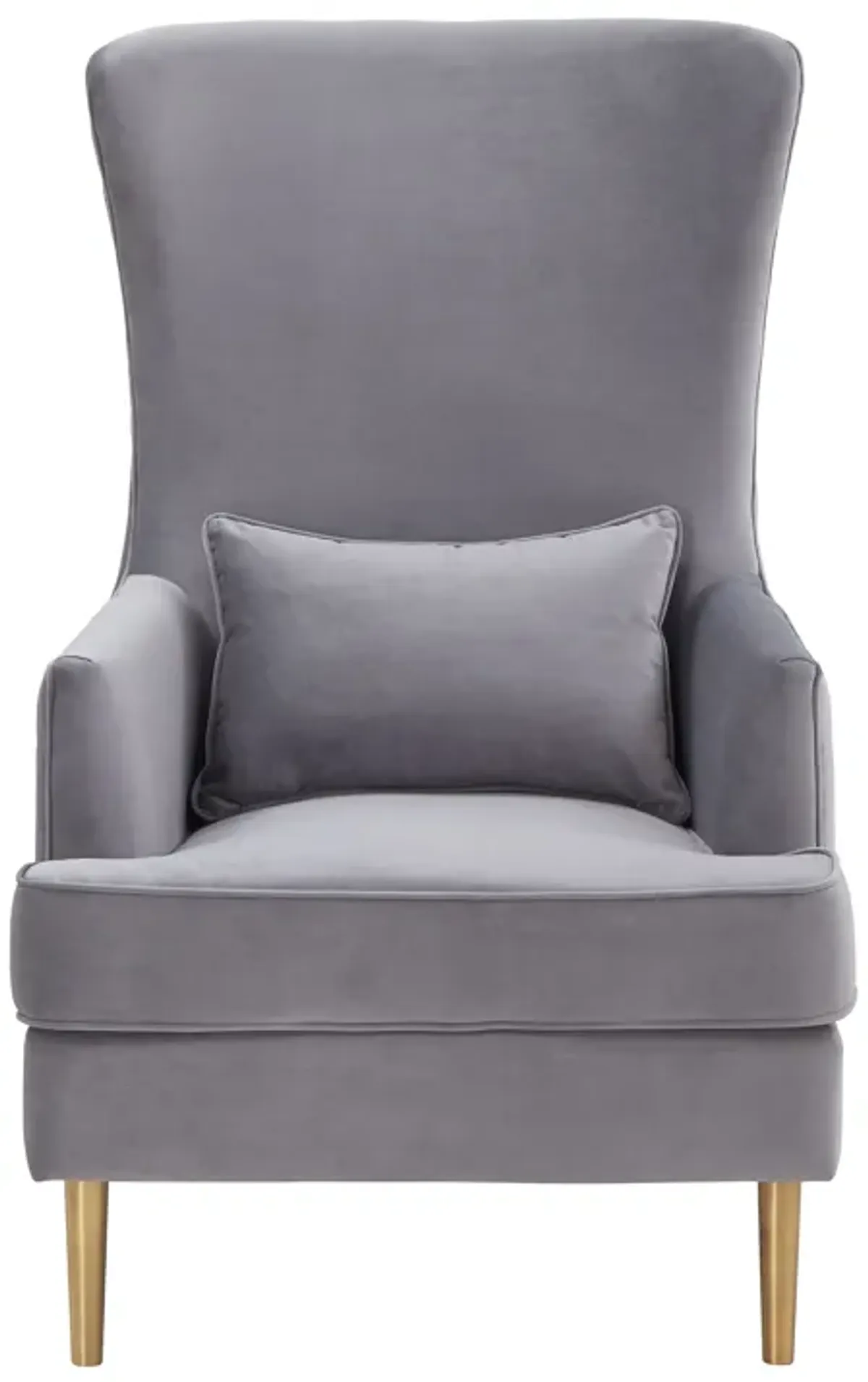 Alina Grey Tall Tufted Back Chair